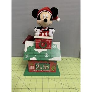 Disney Mickey Mouse Santa Wood Chimney Countdown Christmas Advent Calendar